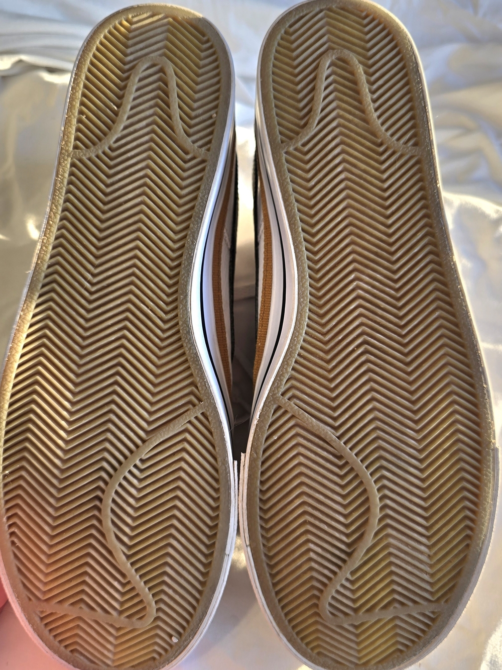Nike Men’s Court Legacy White Sneakers with Black Swoosh and Tan Accent - Picture 5 of 7